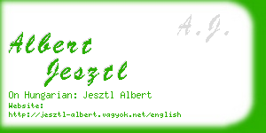 albert jesztl business card